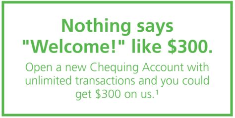 td unlimited chequing account $300 offer